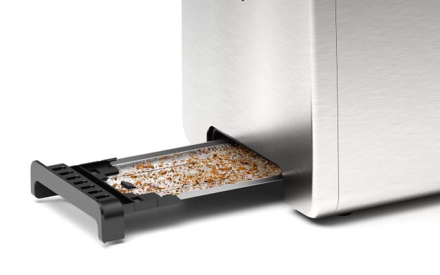 Bosch TAT3P420 kompakt kenyérpirító 2 szeletes, 970W, inox-fekete szín - Kenyérpirító