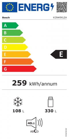 Bosch KGN49XLEA kombinált hűtő, 330+108liter, E, NoFrost, inoxlook - Szabadonálló hűtő, hűtőszekrény