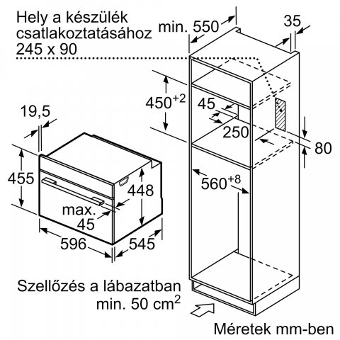 Neff C17UR02G0 N70 beépíthető mikrohullámú sütő, 36 liter, 900W, grafitszürke - Beépíthető Mikrosütő, Gőzpároló