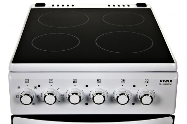 Vivax FC-04502VCF WH szabadonálló kerámialapos tűzhely, 50cm, A, fehér - Tűzhely