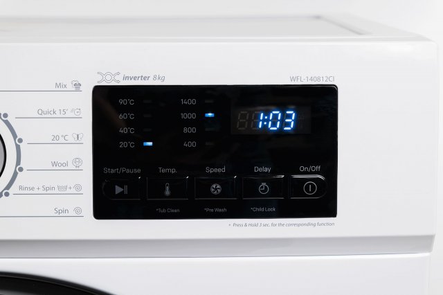 Vivax WFL140812CI keskeny elöltöltős mosógép, 8kg, 1400 fordulat, A, gőz - Elöltöltős mosógép, mosó-szárító