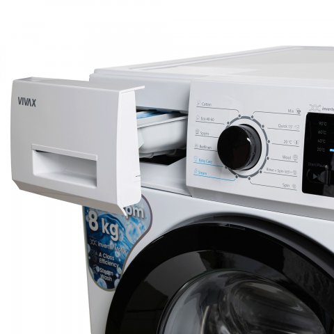 Vivax WFL140812CI keskeny elöltöltős mosógép, 8kg, 1400 fordulat, A, gőz - Elöltöltős mosógép, mosó-szárító