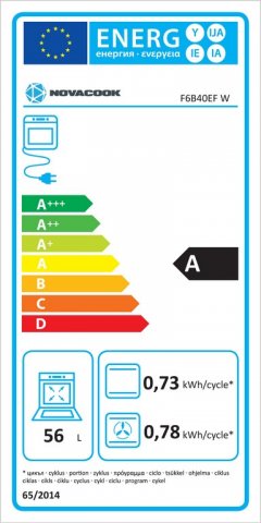 Novacook F6B40EFW szabadonálló kombinált tűzhely, 60cm, fehér - Tűzhely