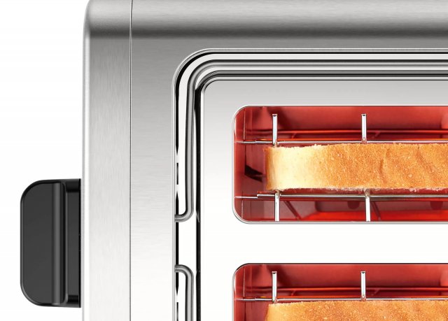Bosch TAT3P420 kompakt kenyérpirító 2 szeletes, 970W, inox-fekete szín - Kenyérpirító