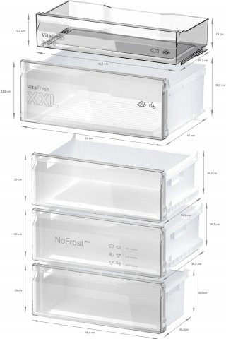 Bosch KGN492IAF kombinált hűtőszekrény, 311+129 liter, A, inox, NoFrost - Szabadonálló hűtő, hűtőszekrény