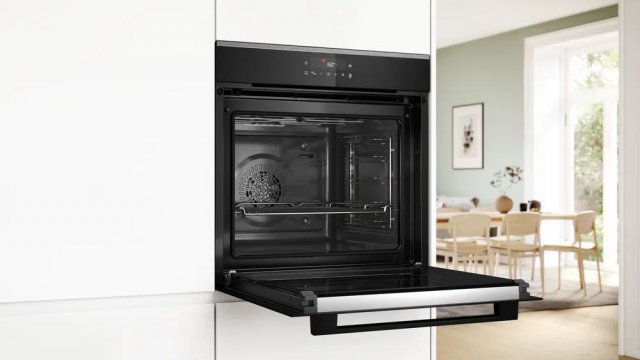 Bosch HBA272BB3 beépíthető elektromos sütő, 7 funkció, 71 liter, Airfry, Pirolitikus, A+, fekete - Beépíthető sütő, gőzsütő
