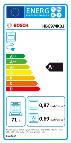 Bosch HBG974KB1 beépíthető elektromos sütő, 14 funkció, 71 liter, A+, TFT, pirolitikus, Home Connect - Beépíthető sütő, gőzsütő