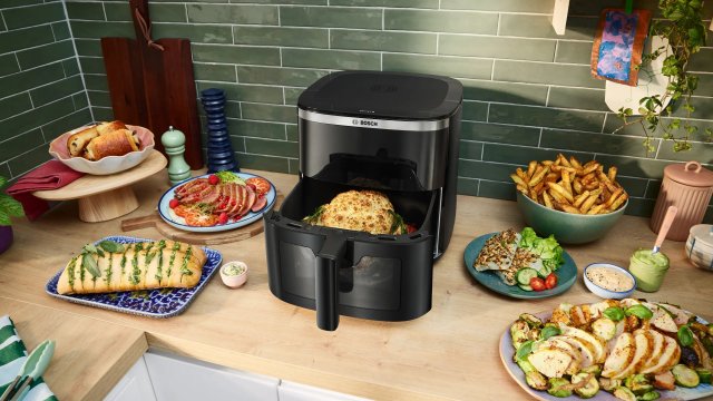 Bosch MAF671B1 Serie 6 Air Fryer, 7,2 Liter, 1800W, fekete - Olajsütő, forrólevegős sütő