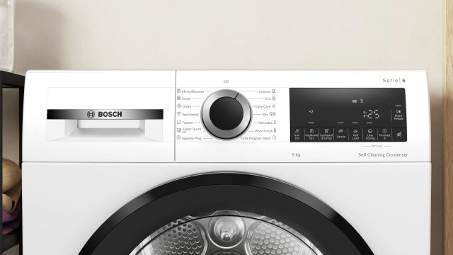 Bosch WQG14501BY Serie 6 hőszivattyús szárítógép, 9kg, D, Self cleaning - Szárítógép