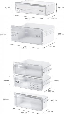 Bosch KIN96VFD0 beépíthető kombinált hűtőszekrény, 215+75 liter, D, NoFrost - Beépíthető hűtő, fagyasztó, borhűtő