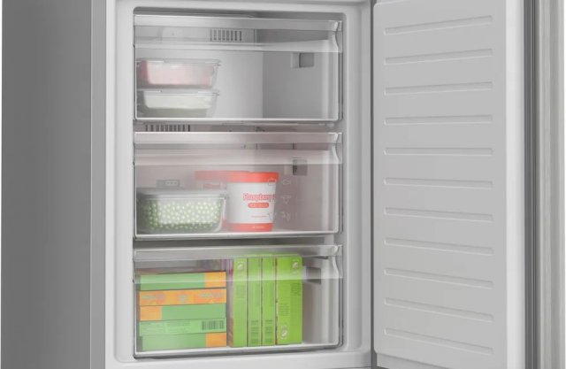 Bosch KGN392LAG kombinált hűtőszekrény, 260+103 liter, A, NoFrost, festett inox szín - Szabadonálló hűtő, hűtőszekrény